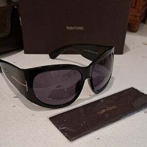 NWT Tom Ford Black Sunglasses with Gold Accent
